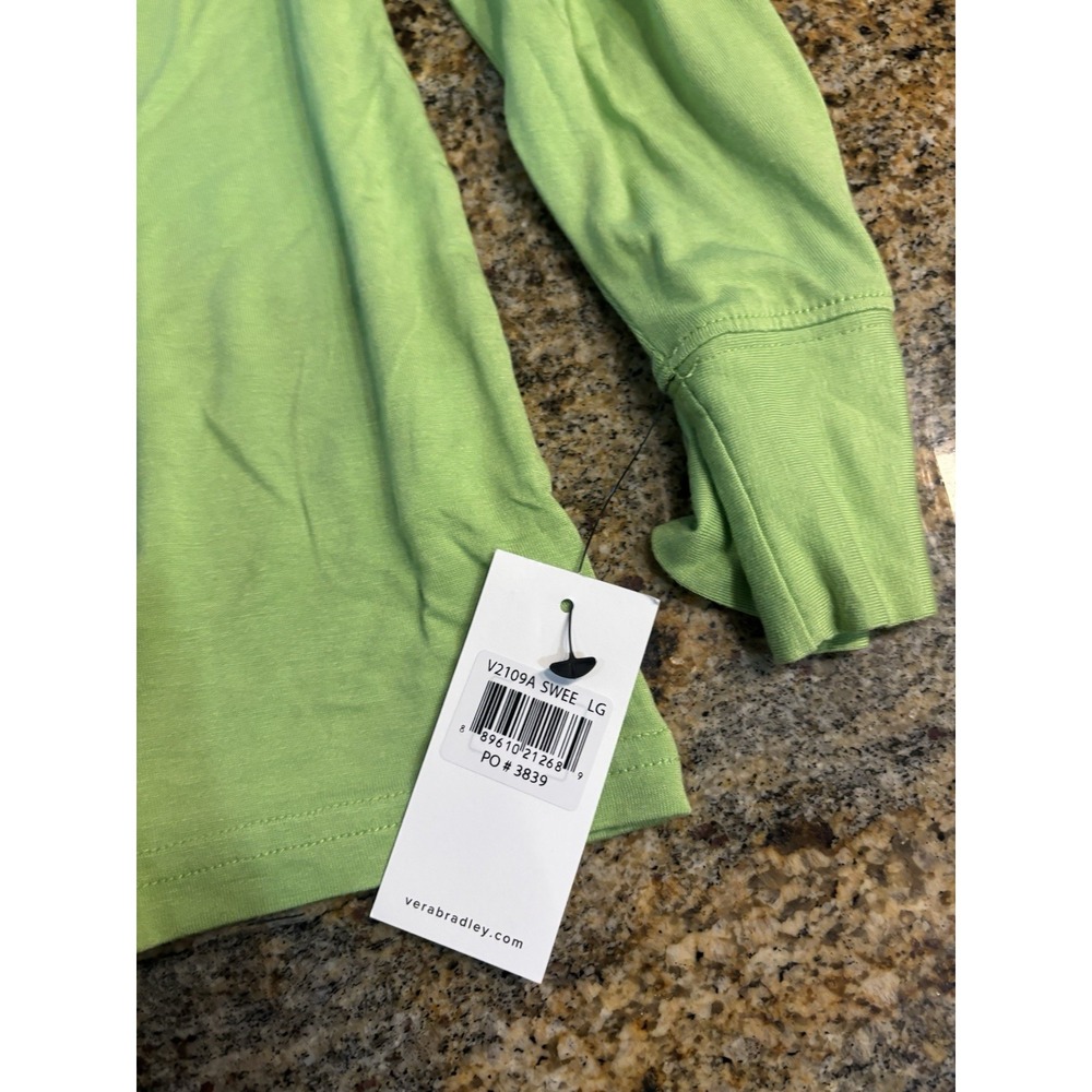 NWT Vera‎ Bradley Women's Coco Knit Layer Long Sleeve Top Green Size L - Picture 4 of 6